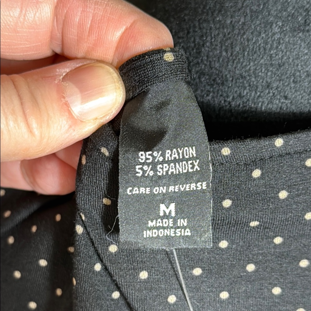 New York & Company Dress Black Polka Dot Faux Wrap Midi in Size M NWT - Picture 11 of 11